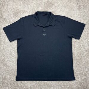Oakley Center Logo Black Polo Shirt XL